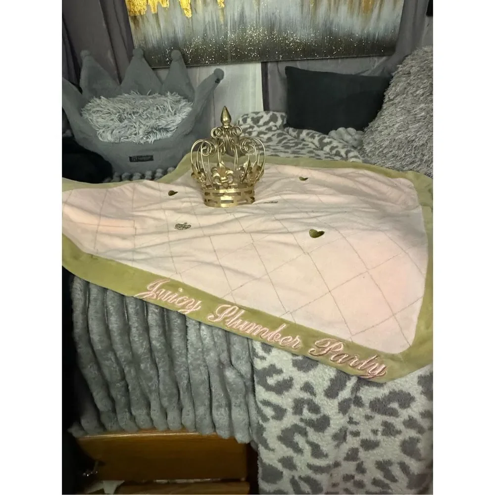 Juicy couture vintage velour/velvet travel sleepover blanket